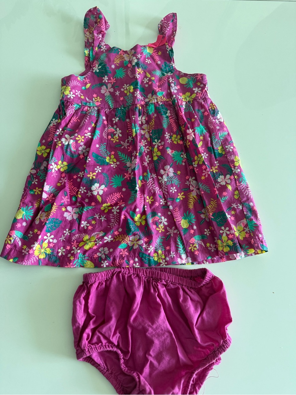 Girls' Floral Pink Sundress with Matching Bloomers